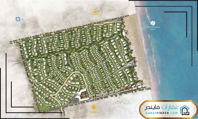 مساحة وتصميم قرية ملاذ الساحل الشمالي