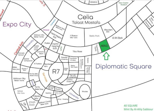 موقع كمبوند 4orty SQ العاصمة الإدارية الجديدة