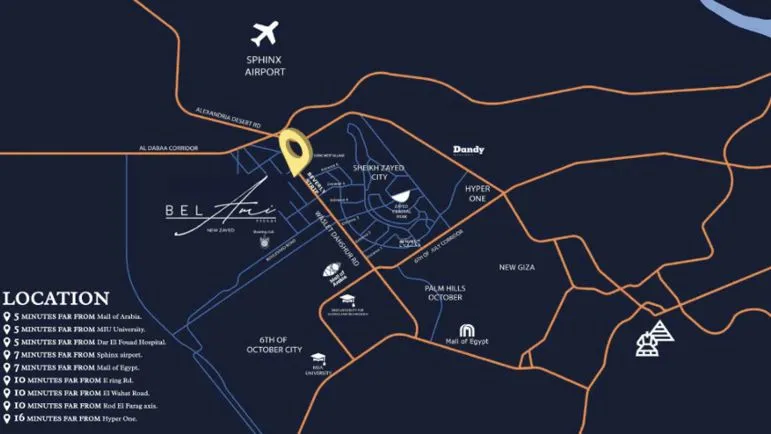 لوكيشن كمبوند بيلامي2 بيراميدز روكس